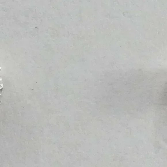 Beautiful 14K Karat White Gold Designer Stud Earrings with Diamonds & Backings